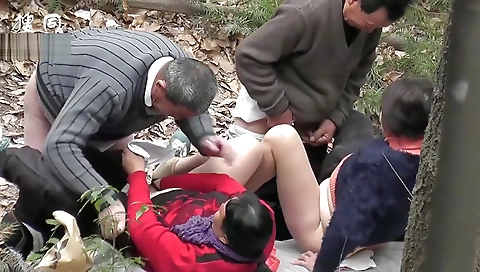 group old grandpa fuck in forest